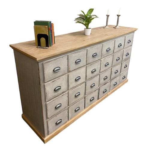 Home & Living > Furniture - 24 Drawer Gray Apothecary Cabinet, Store Cabinet Store Display Pharmacy Cupboard by The Old Gr...