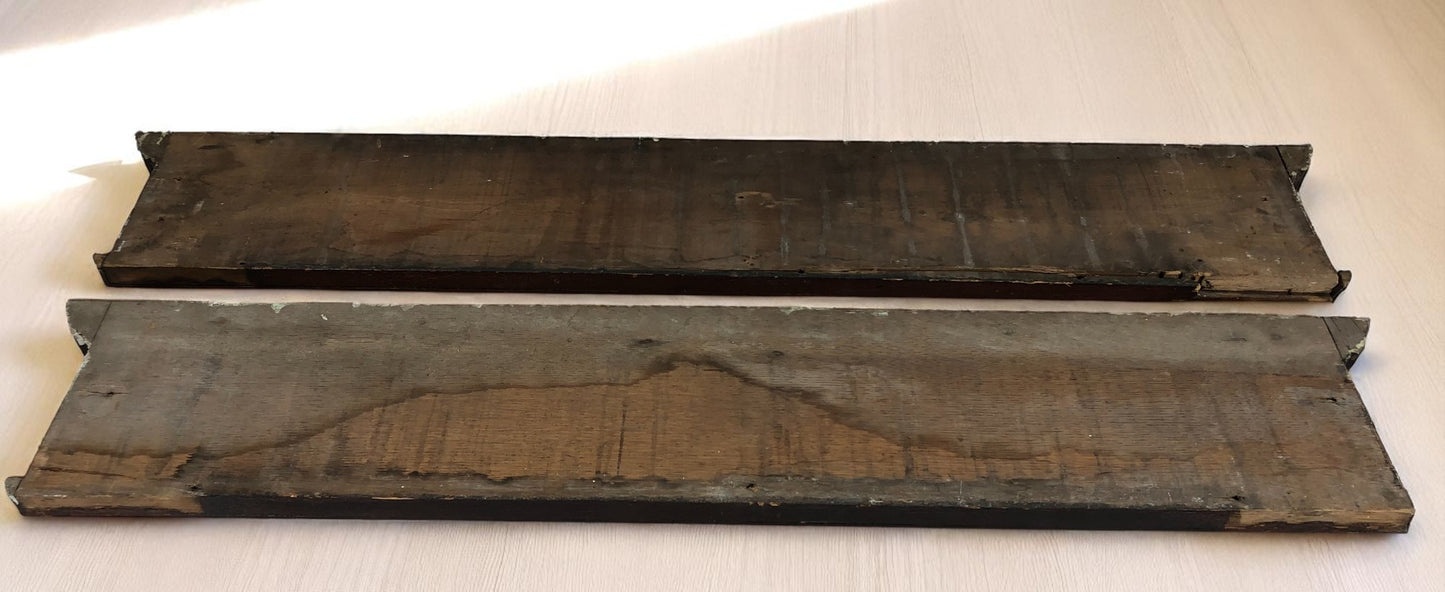 Pair Crown Molding Headers, Trim Door Window Pediment Architectural Salvage B7