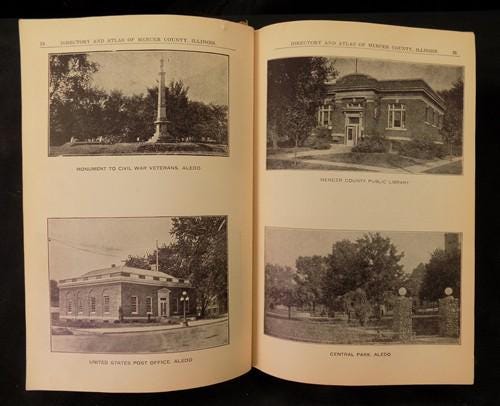 1935 Official Directory Mercer County Illinois, History Genealogy Advertising
