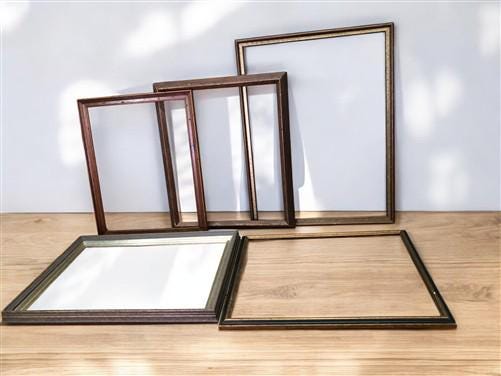 Home & Living > Home Decor > Wall Decor > Wall Hangings - 5 Vintage Rectangular Wooden Frames, Picture Photo Mirror Vintag...