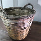 Home & Living > Storage & Organization > Baskets - Round Wicker Basket, Vintage German Woven Rattan Basket, Storage Organi...