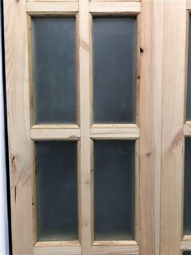 French Double Door (30.5x80.5) 8 Pane Frosted Glass Door European Styled EM42