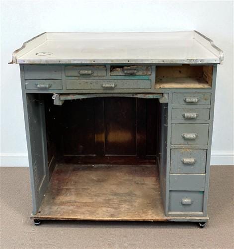 Home & Living > Furniture > Office Furniture > Desks - Watchmaker Bench, Vintage Jewelers Workbench, Entry Hall Table, Ind...