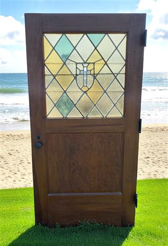 Home & Living > Home Improvement > Doors & Locks > Doors - Antique Single Door (40x79.5) Stained Glass Paneled Church Door...