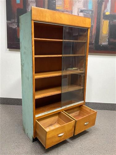 Home & Living > Furniture > Dining Room Furniture > Buffets & China Cabinets - 2 Sliding Door Display Cabinet, Vintage Dis...