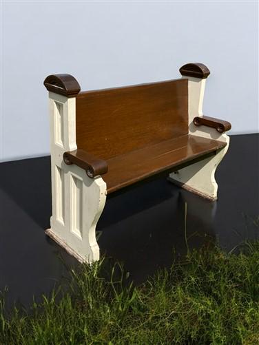 Home & Living > Furniture > Entryway & Mudroom Furniture - Vintage Wooden Church Pew, 3' 9" Porch Bench, Entry Foyer, Dini...