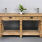 60" Sofa Table with Drawers, Coffee Table, Entryway Console Table Natural Wood A
