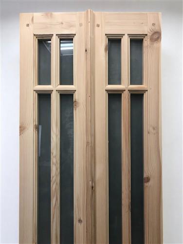 French Double Door (21x80.5) 6 Pane Frosted Glass Door European Styled EM52