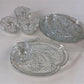 Home & Living > Kitchen & Dining > Dining & Serving - 1950s Homestead Retro Snack Set, 4 Plates 4 Cups Federal Glass, Orig...