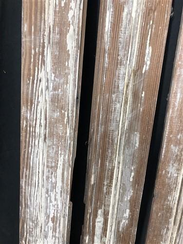Craft Supplies & Tools > Raw Materials > Wood > Boards & Planks - 8 Reclaimed Wainscoting Bead Board Pieces, Architectural...
