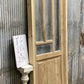 Antique French Single Door (27.25x82) Glass Pane Door with Jamb, Encased Door T6