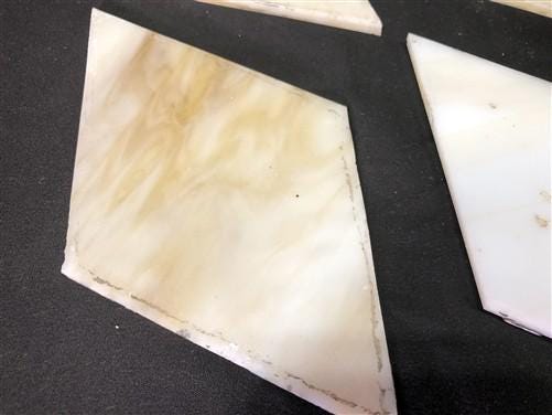 10 Stained Slag Glass Diamond Panes, Reclaimed Church Window Art Glass Pieces A