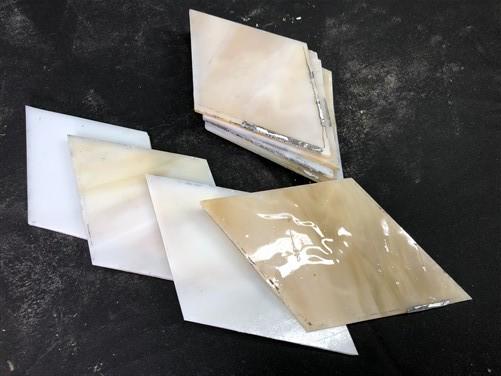 10 Stained Slag Glass Diamond Panes, Reclaimed Church Window Art Glass Pieces G