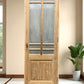 Antique French Single Door (29 x90) Glass Pane Door with Jamb, Encased Door T39