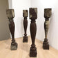 Home & Living > Home Decor > Home Accents - 4 Vintage Brown Wood Balusters, Reclaimed Spindles, Architectural Salvage, O b...