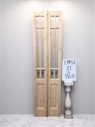 French Double Door (21x80.5) 6 Pane Glass Door European Styled EM51