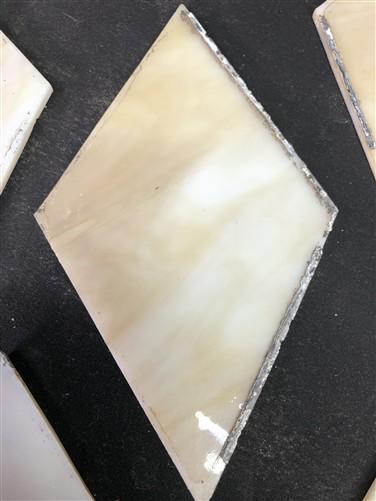 10 Stained Slag Glass Diamond Panes, Reclaimed Church Window Art Glass Pieces E