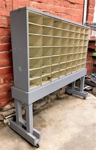 Hardware Store Cabinet, Railroad Post Office Mail Sorter, Bolt Bin, Cubbyhole, A