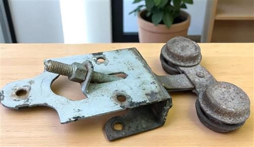 Home & Living > Home Improvement > Hardware - Vintage Pocket Door Hardware, Barn Door Rolling Architectural Salvage A10 by...