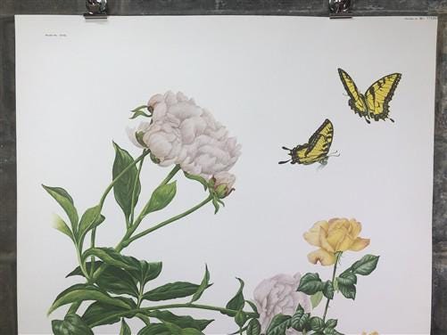 Maryrose Wampler, Peace Rose and Peony, Signed Print, 28x22 Wall Art, Plate 17