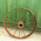 2 Cast Iron Implement Wheels, Wagon Wheel, Tractor Steel Rims, Industrial Age F