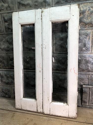 Home & Living > Home Improvement > Windows - Wood Glass Shutters Lot Victorian Window Plantation Door Mission Vintage A93...