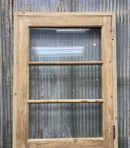 Antique French Single Door (32x92.5) Glass Pane Door with Jamb, Encased Door T38