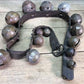 Home & Living > Home Decor > Home Accents > Bells - 15 Sleigh Bells Horse Rein Leather Strap, Christmas Winter Brass Jingl...