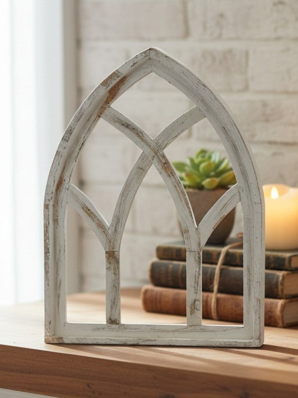 Window Frame - Wooden Church Cathedral Window Frame (28x37) Gothic Arched Wall Decor by The Old Grainery (cathedral window...