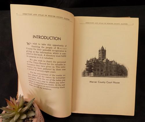 1935 Official Directory Mercer County Illinois, History Genealogy Advertising