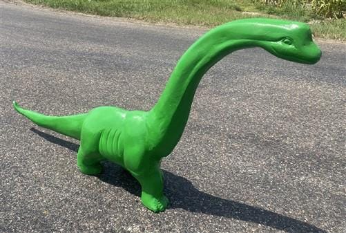 Dinosaur Brachiosaurus, Cast Aluminum Statue, Outdoor Yard Art, Brontosaurus