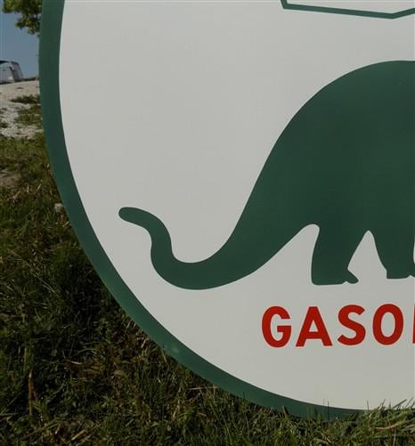Sinclair Dino Gasoline Sign, Double Sided Metal Porcelain Advertising Sign A
