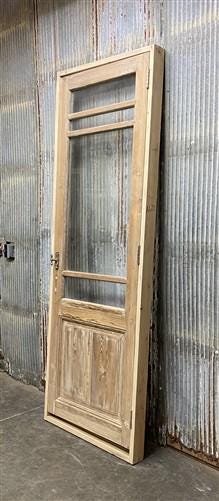 Antique French Single Door(31 x91.5) Glass Pane Door with Jamb, Encased Door T18