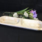 2 Bowl Tray, Rustic Carved Wood Dough Bowl Trencher, Divided Centerpiece F