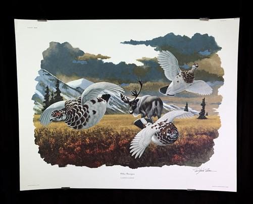 Art & Collectibles > Prints > Lithographs - Richard Sloan, Willow Ptarmigan, Signed Print, 28x22, Wade Collection, Plate 3...