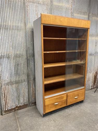 Home & Living > Furniture > Dining Room Furniture > Buffets & China Cabinets - 2 Sliding Door Display Cabinet, Vintage Dis...