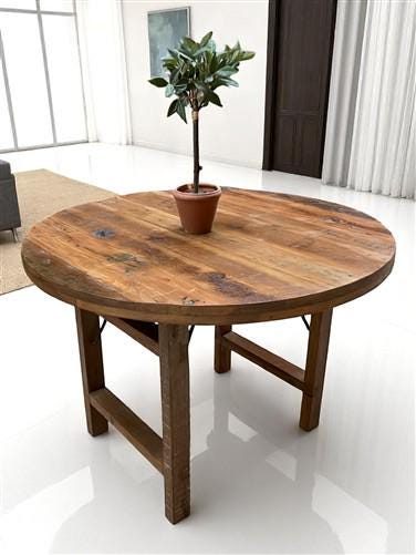 Home & Living > Furniture > Dining Room Furniture > Kitchen & Dining Tables - Rustic Round Table, Vintage Dining Room Tabl...