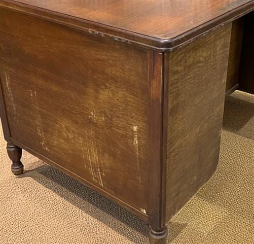 Home & Living > Furniture > Office Furniture > Desks - 50" Walnut Desk, Vintage Wood Farmhouse Table, Home Office Desk, Co...