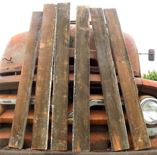 6 Barn Wood Reclaimed Planks, Wall Siding Boards, Vintage Art Craft Lumber, A67