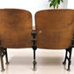 4 Vintage Wood Folding Theater Seats, Auditorium Seats, Entryway Bench, E12