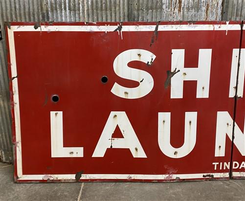 Art & Collectibles > Collectibles > Advertisements - 11' Shirt Laundry Sign, Vintage Tin Sign, Advertising, Laundry, Singl...