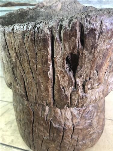 Rustic Wood Planter, Wood Stump, Round Wooden Flower Pot, Natural Wood Decor, L