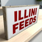 Illini Feeds Sign, Vintage Aluminum Double Sided Sign Livestock Advertising Sign