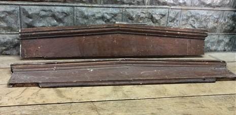 Pair Crown Molding Headers, Trim Door Window Pediment Architectural Salvage B39