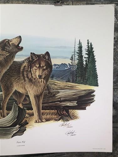 Art & Collectibles > Prints > Lithographs - Richard Timm, Timber Wolf, Signed Print, 28x22 Wade Collection, Plate 34 by Th...