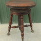Swivel Wood Piano Organ Stool, Glass Claw Feet, Vintage Organ Bar Bench Old H