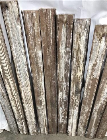 Craft Supplies & Tools > Raw Materials > Wood > Boards & Planks - Reclaimed Wainscoting Bead Board Pieces, Architectural S...