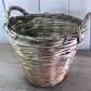 Home & Living > Storage & Organization > Baskets - Round Wicker Basket, Vintage German Woven Rattan Basket, Storage Organi...