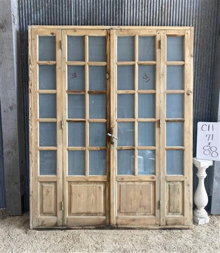Antique French Double Doors (71x88) Frosted Glass European SideLite Jamb C11
