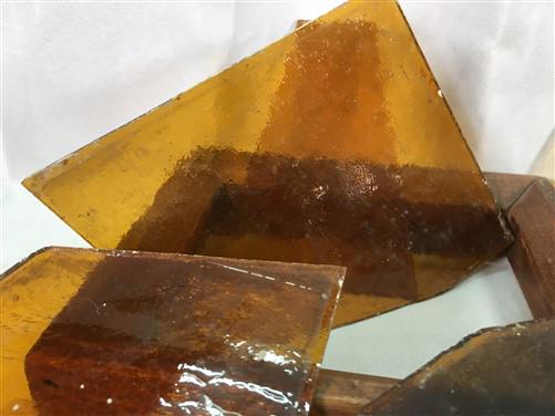 Craft Supplies & Tools > Raw Materials > Glass - Honey Gold Stained Glass Reclaimed Church Window Shards Fragments, Art Gl...